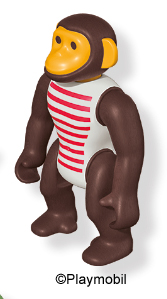 Chimpanzee with Striped Shirt 2