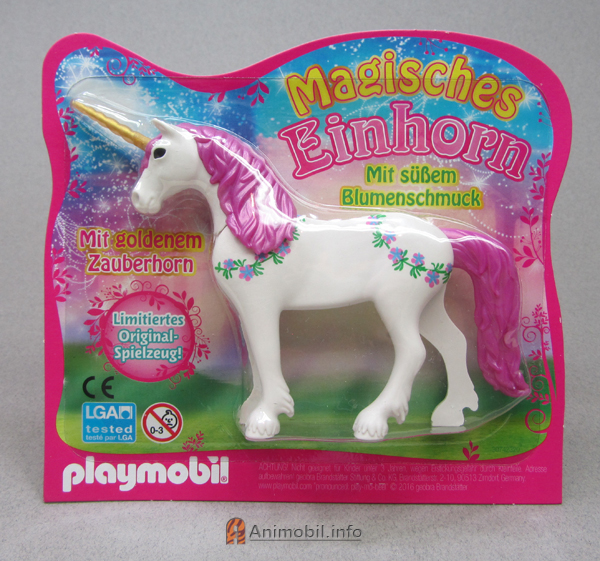 Unicorn 2 White with Pink Mane and Gold Horn